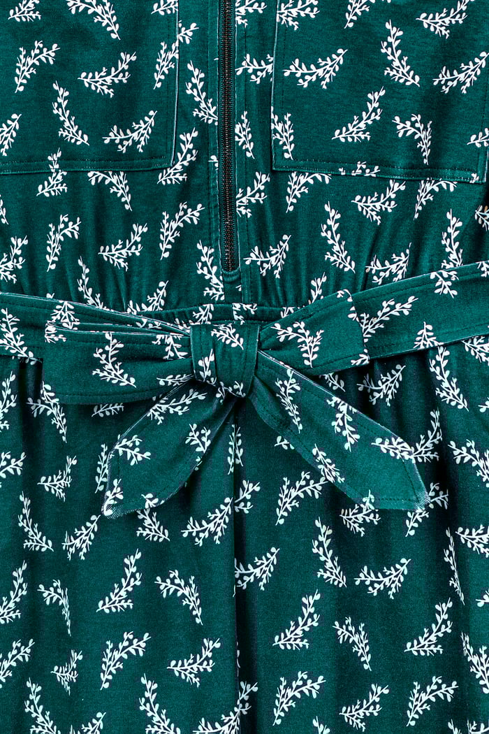 Womens Zip Through Wide Leg Jumpsuit