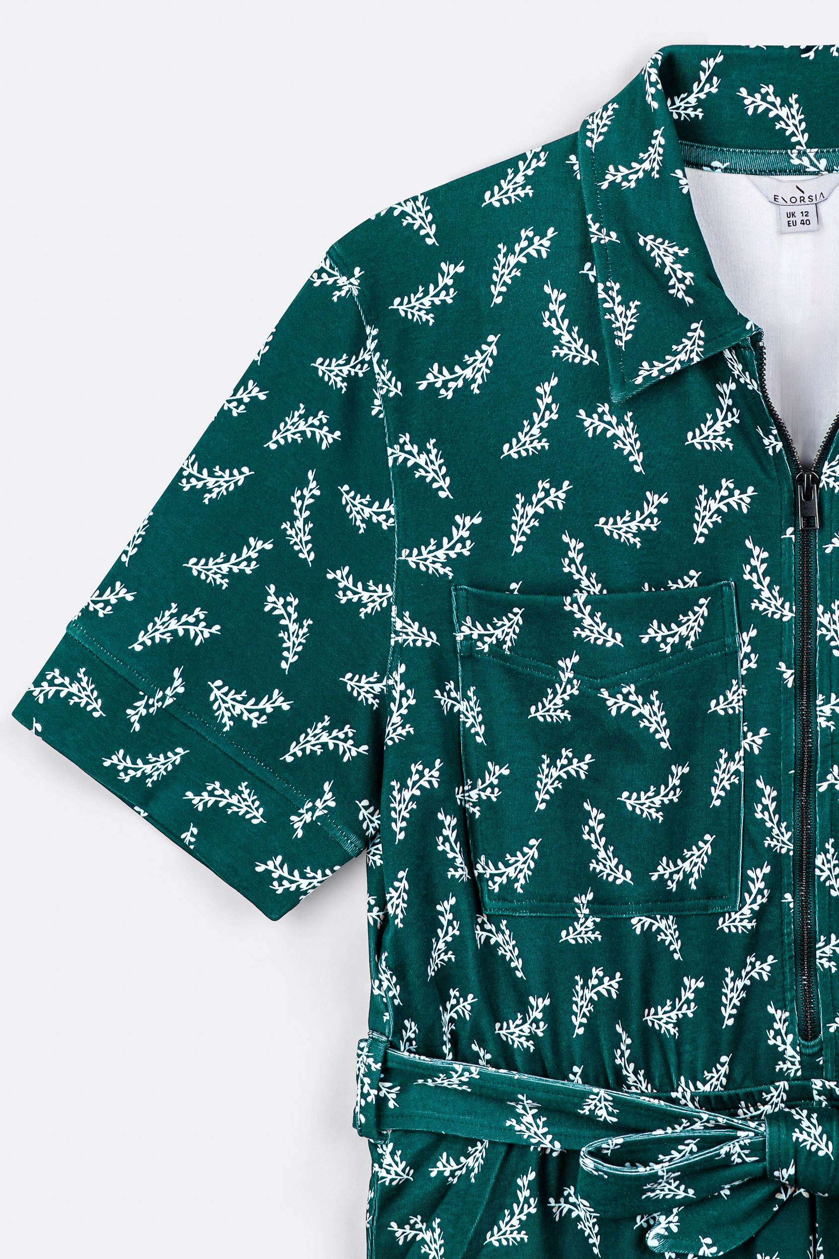 Womens Zip Through Wide Leg Jumpsuit