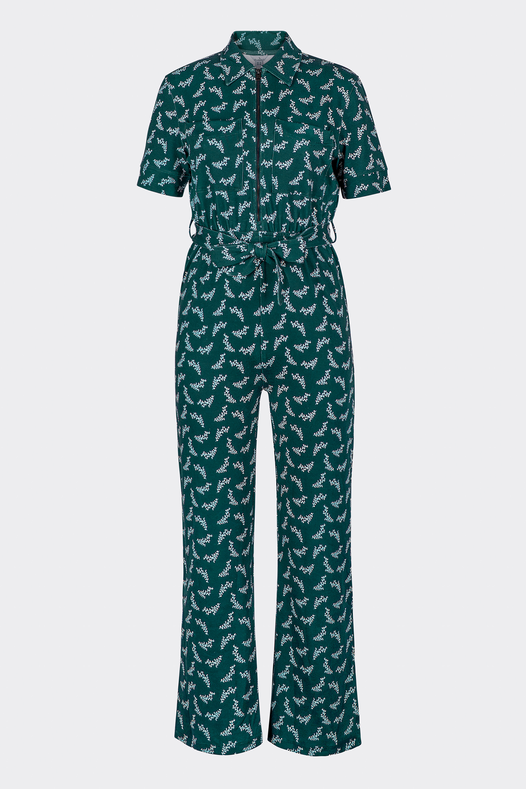 Womens Zip Through Wide Leg Jumpsuit