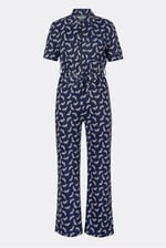 Womens Zip Through Wide Leg Jumpsuit