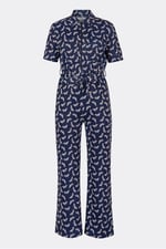 Womens Zip Through Wide Leg Jumpsuit