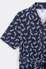 Womens Zip Through Wide Leg Jumpsuit