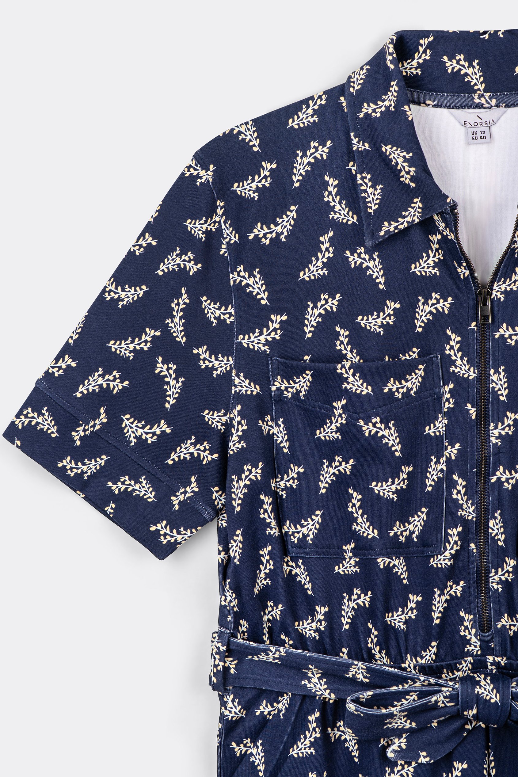 Womens Zip Through Wide Leg Jumpsuit