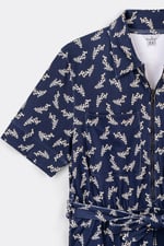 Womens Zip Through Wide Leg Jumpsuit