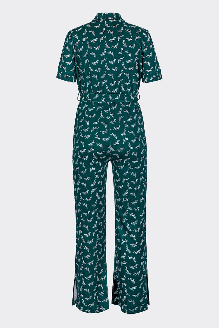 Womens Zip Through Wide Leg Jumpsuit