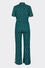 Womens Zip Through Wide Leg Jumpsuit