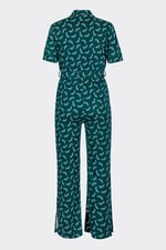 Womens Zip Through Wide Leg Jumpsuit