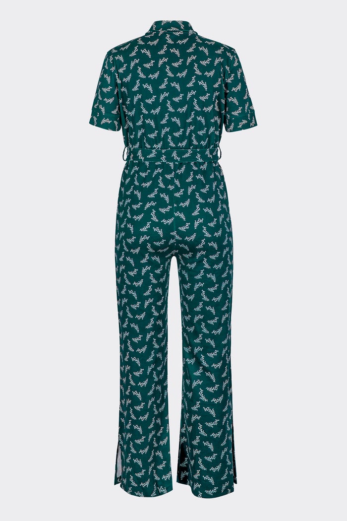 Womens Zip Through Wide Leg Jumpsuit