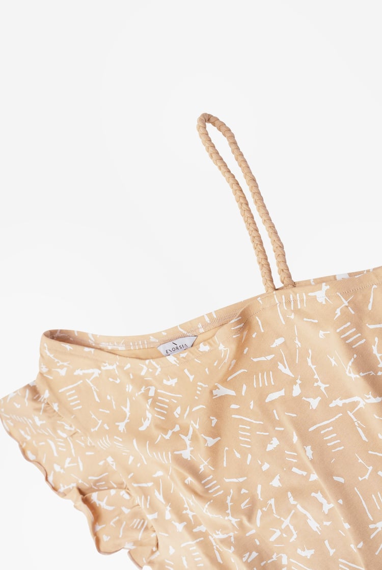 One-Shoulder Jumpsuit with Ruffle Sleeve Detail