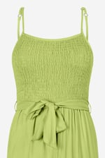 Belted Solid Jumpsuit with a Shirred Silhouette