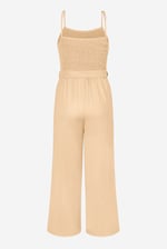 Belted Solid Jumpsuit with a Shirred Silhouette