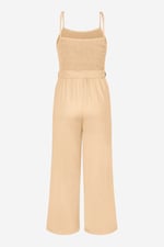 Belted Solid Jumpsuit with a Shirred Silhouette