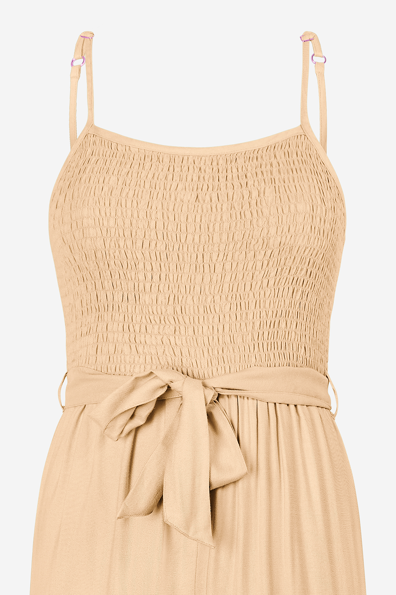 Belted Solid Jumpsuit with a Shirred Silhouette