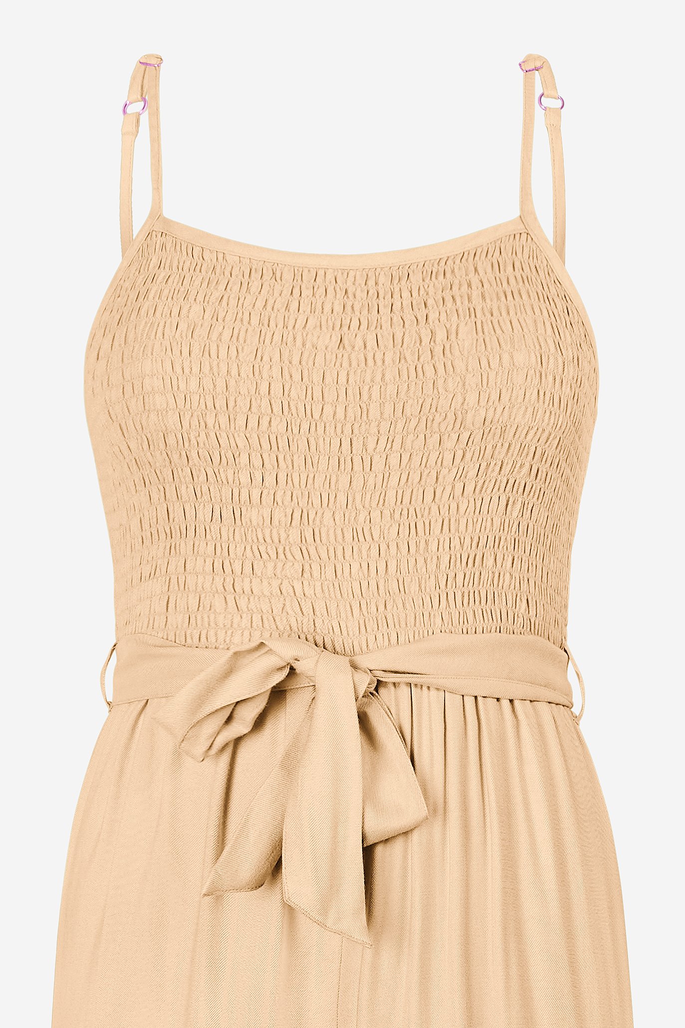 Belted Solid Jumpsuit with a Shirred Silhouette