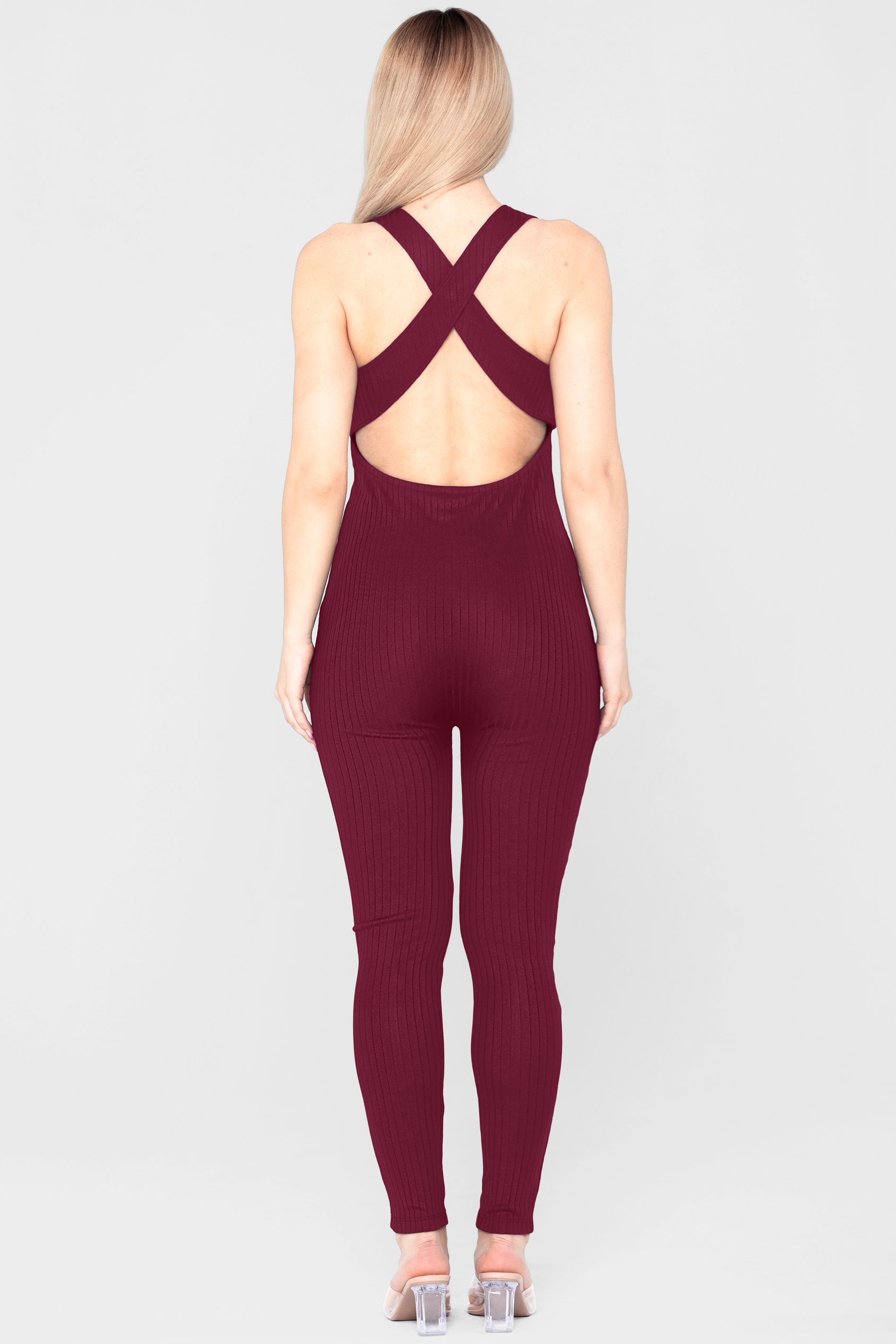 Criss-Cross Back Ribbed Bodysuit