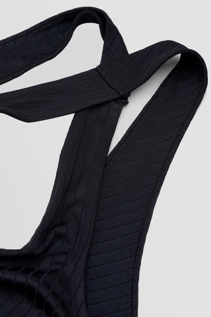 Criss-Cross Back Ribbed Bodysuit
