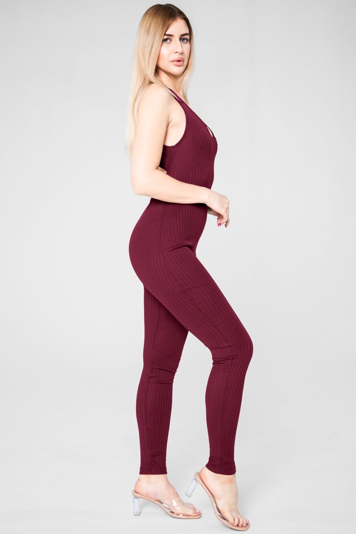 Criss-Cross Back Ribbed Bodysuit