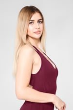 Criss-Cross Back Ribbed Bodysuit