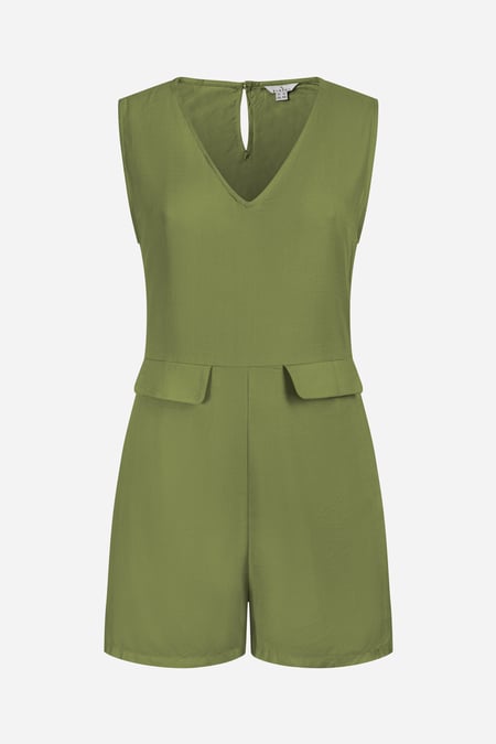 V-Neck Sleeveless Viscose Playsuit