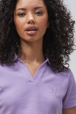 Waffle V-Neck Cropped Polo