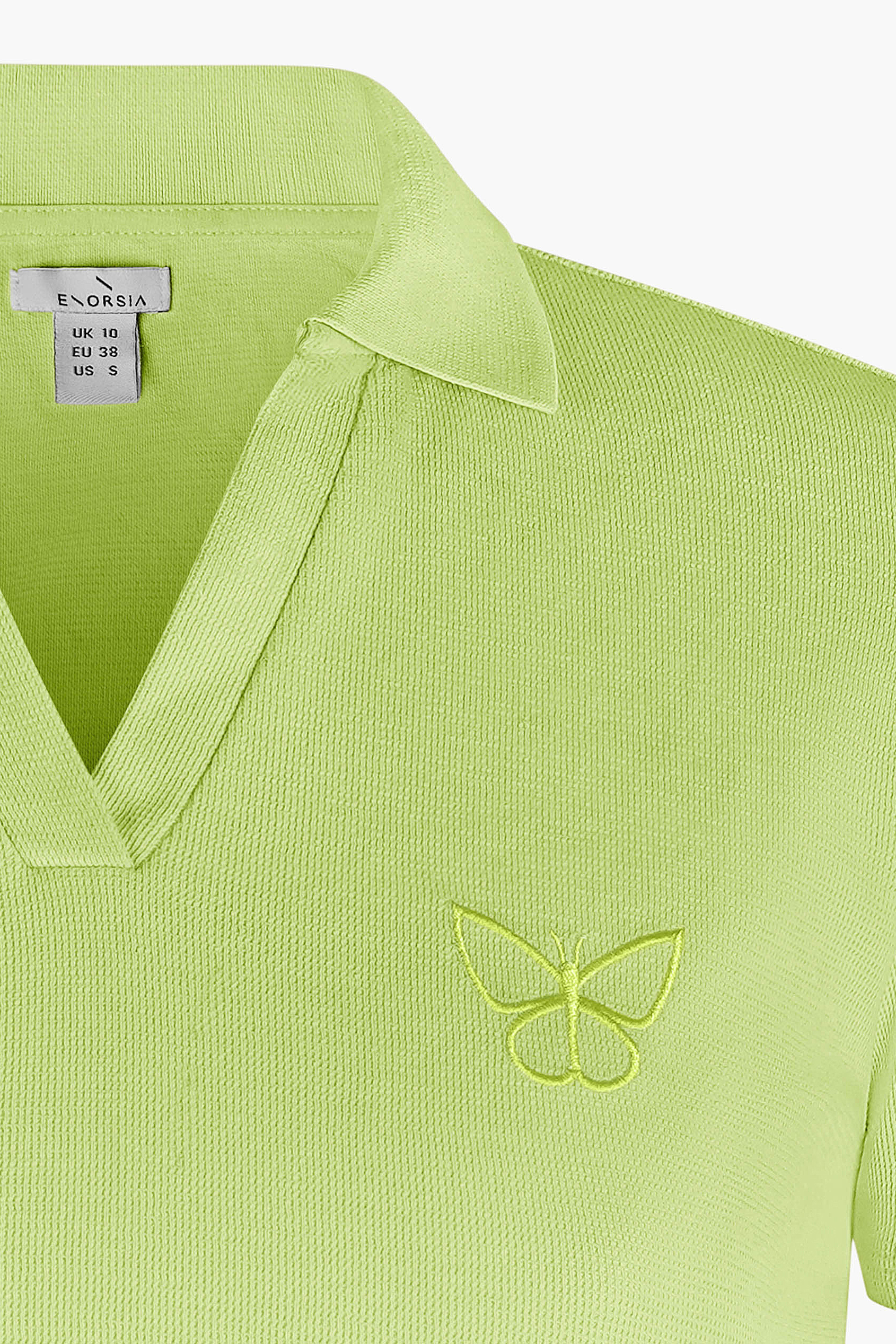 Waffle V-Neck Cropped Polo