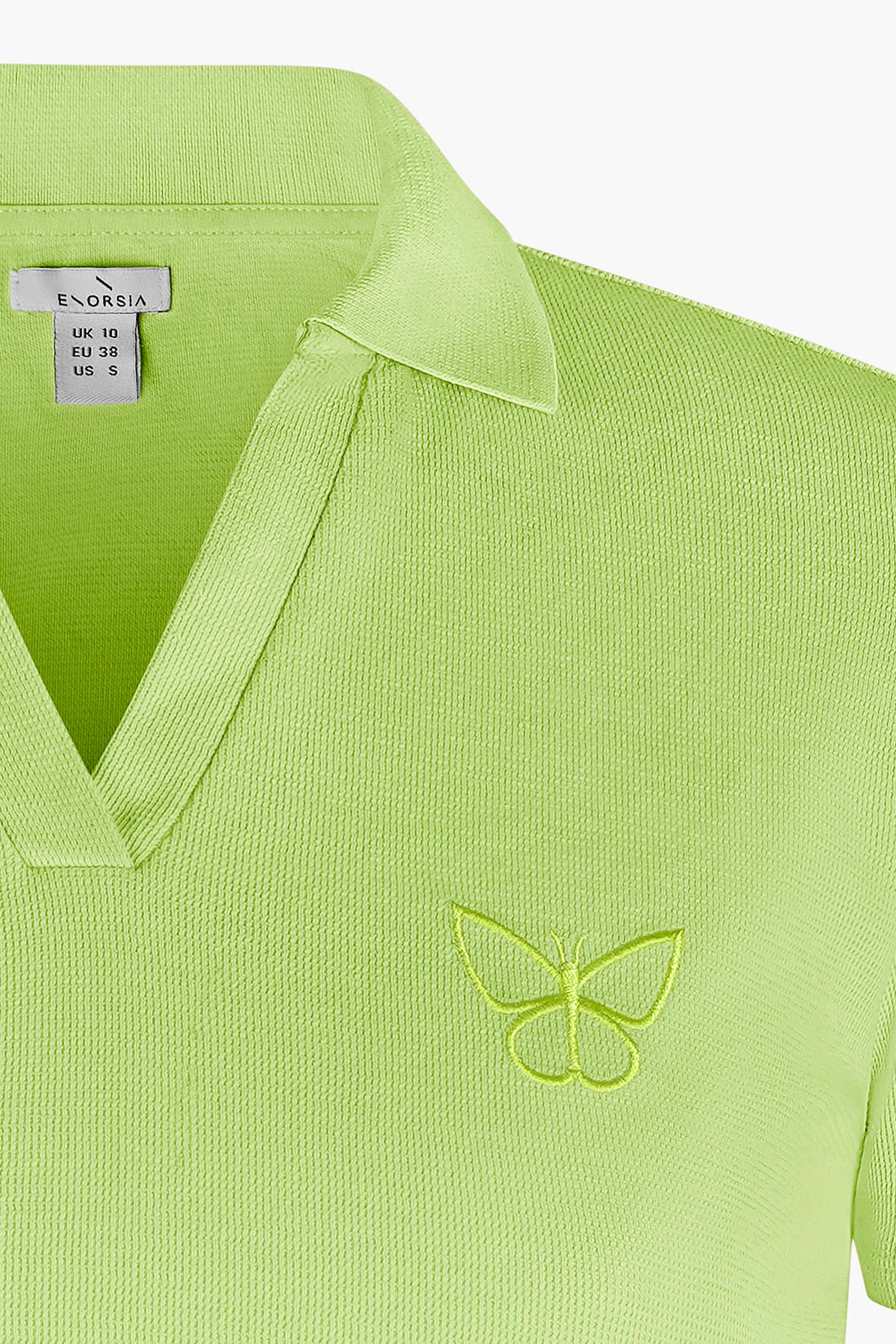 Waffle V-Neck Cropped Polo