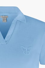 Waffle V-Neck Cropped Polo