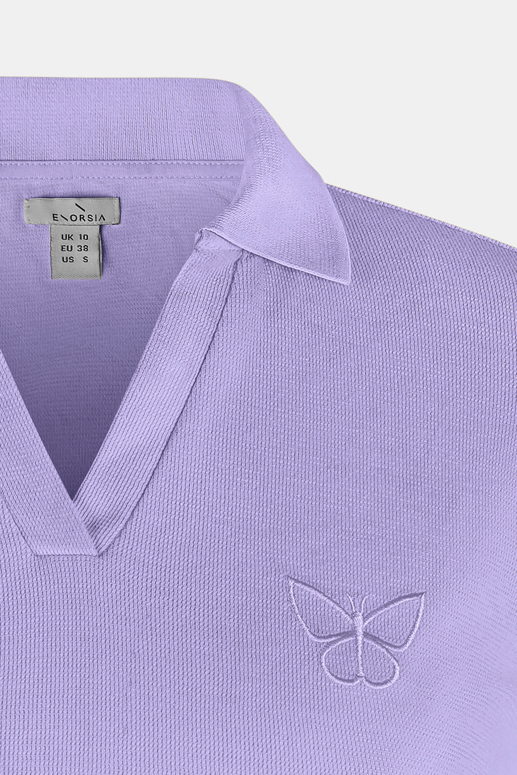 Waffle V-Neck Cropped Polo