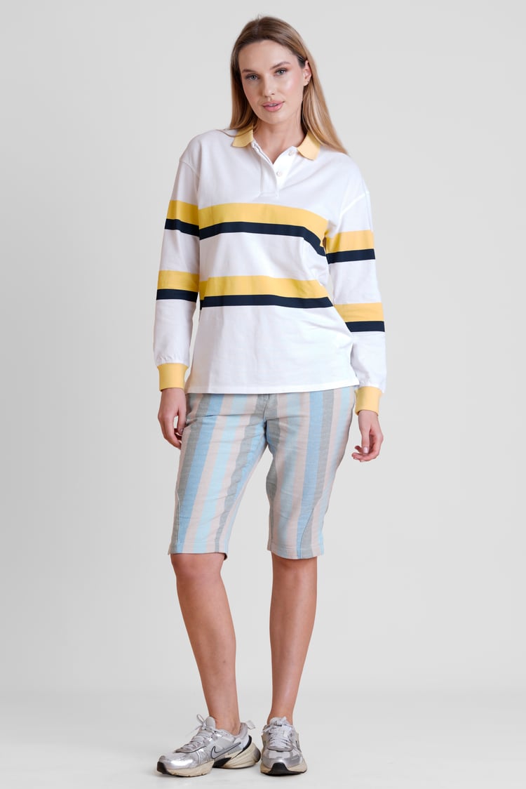 Women's Rugby Polo With Contrast Stripes