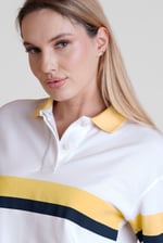 Women's Rugby Polo With Contrast Stripes