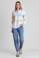 Women's Rugby Polo With Contrast Stripes