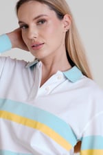 Women's Rugby Polo With Contrast Stripes