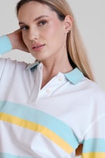Women's Rugby Polo With Contrast Stripes