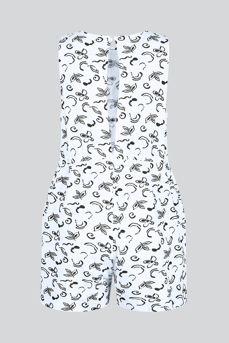 Sleeveless All Over Print Playsuit