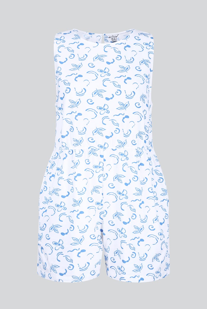 Sleeveless All Over Print Playsuit