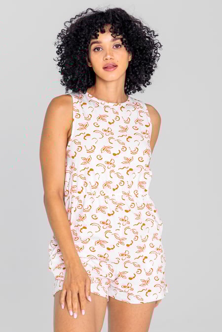 Black Sleeveless All Over Print Playsuit