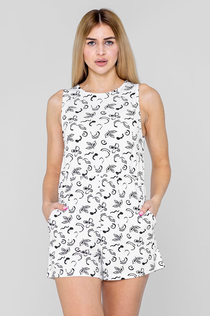 Sleeveless All Over Print Playsuit