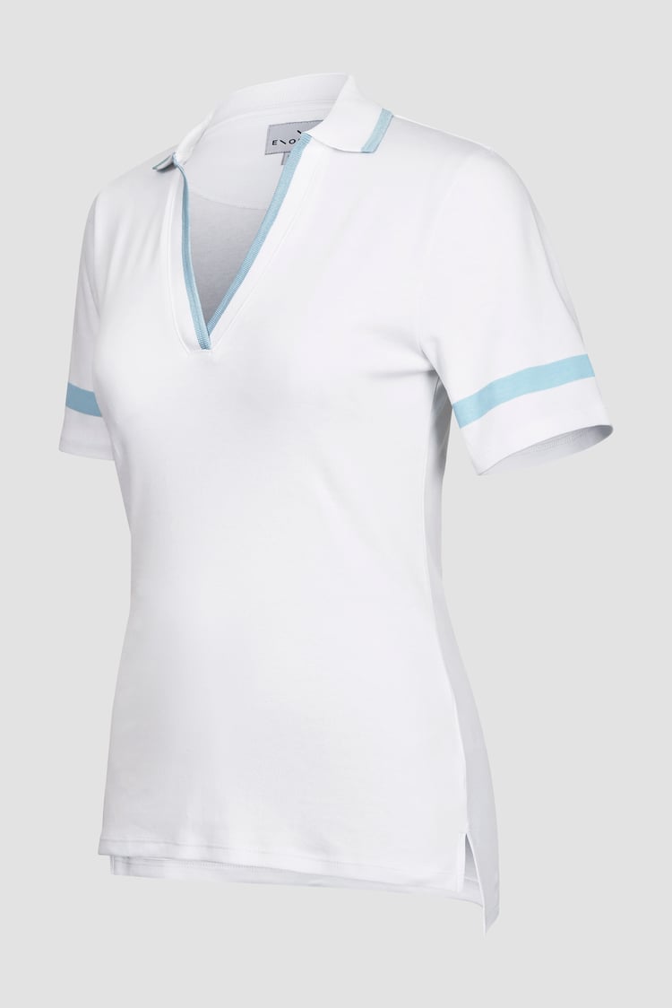 Cornelia stripe  Short Sleeve Polo Shirt