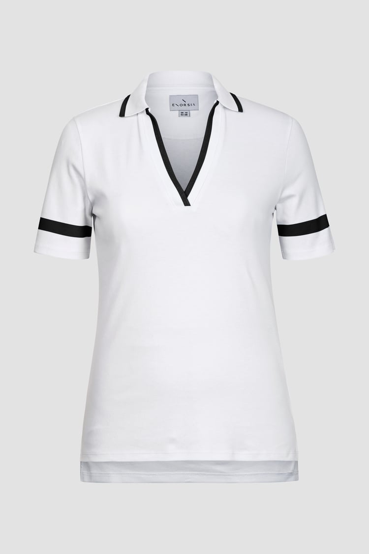 Cornelia stripe  Short Sleeve Polo Shirt