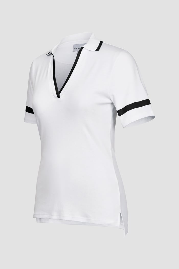 Cornelia stripe  Short Sleeve Polo Shirt