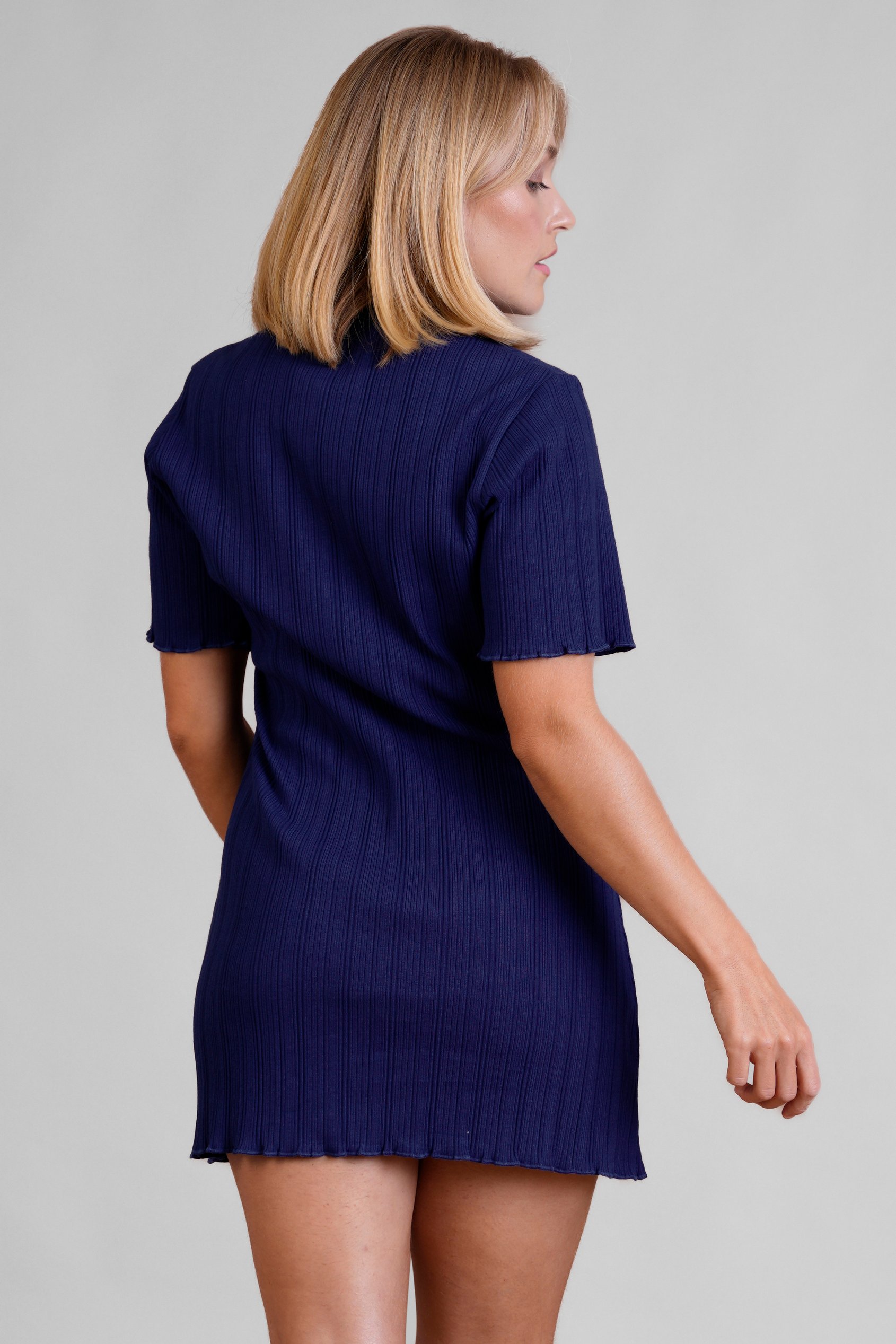 Ribbed Textured Slim Fit Polo Shirt