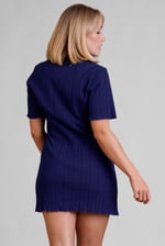 Ribbed Textured Slim Fit Polo Shirt