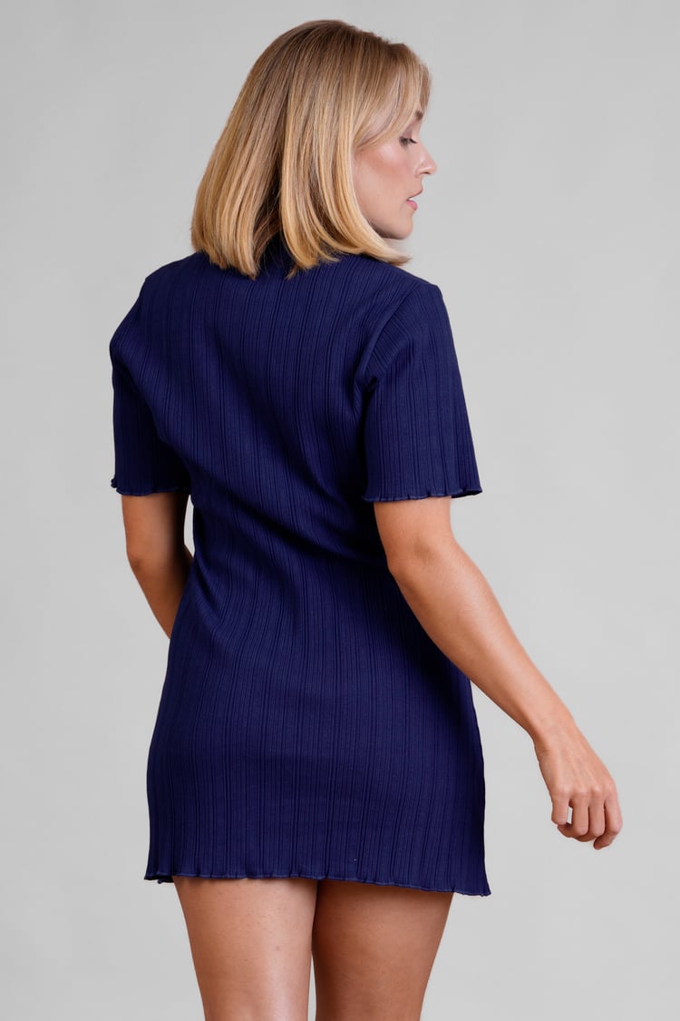 Ribbed Textured Slim Fit Polo Shirt