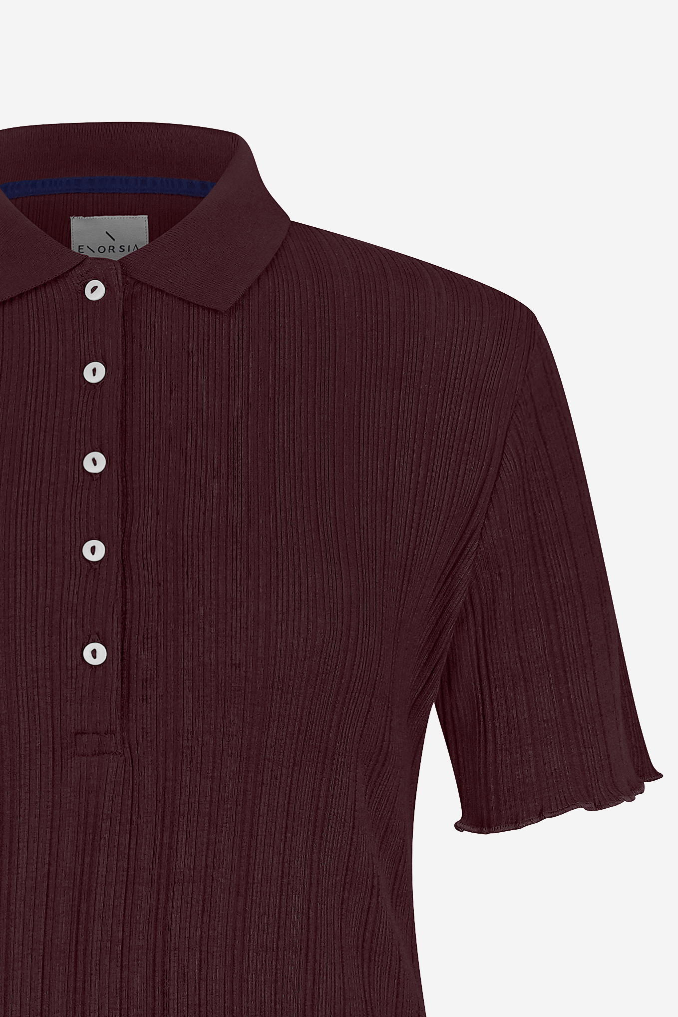 Ribbed Textured Slim Fit Polo Shirt