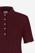 Ribbed Textured Slim Fit Polo Shirt