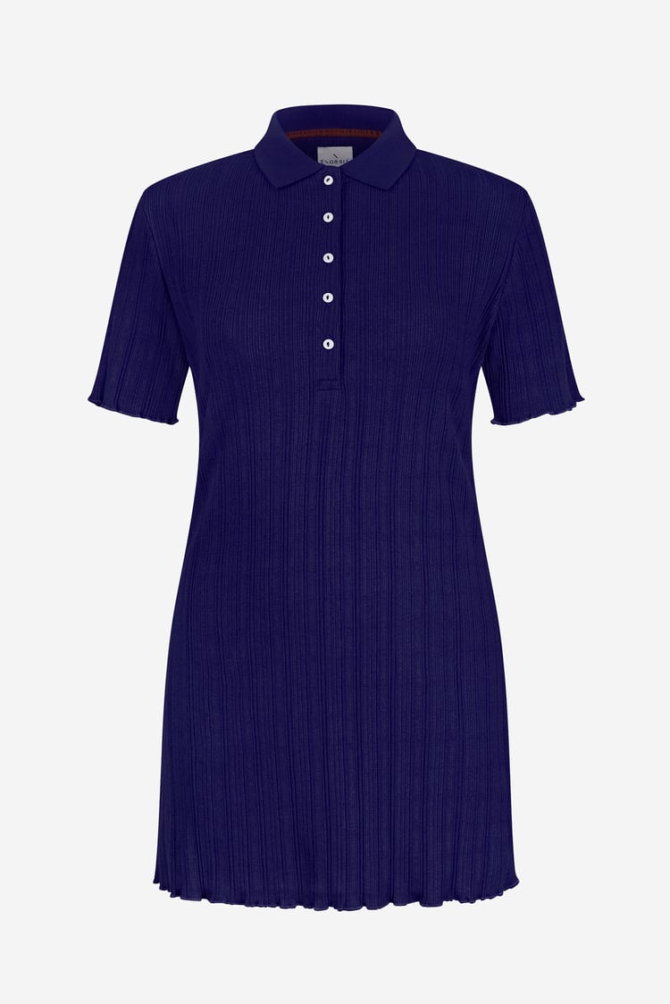 Ribbed Textured Slim Fit Polo Shirt