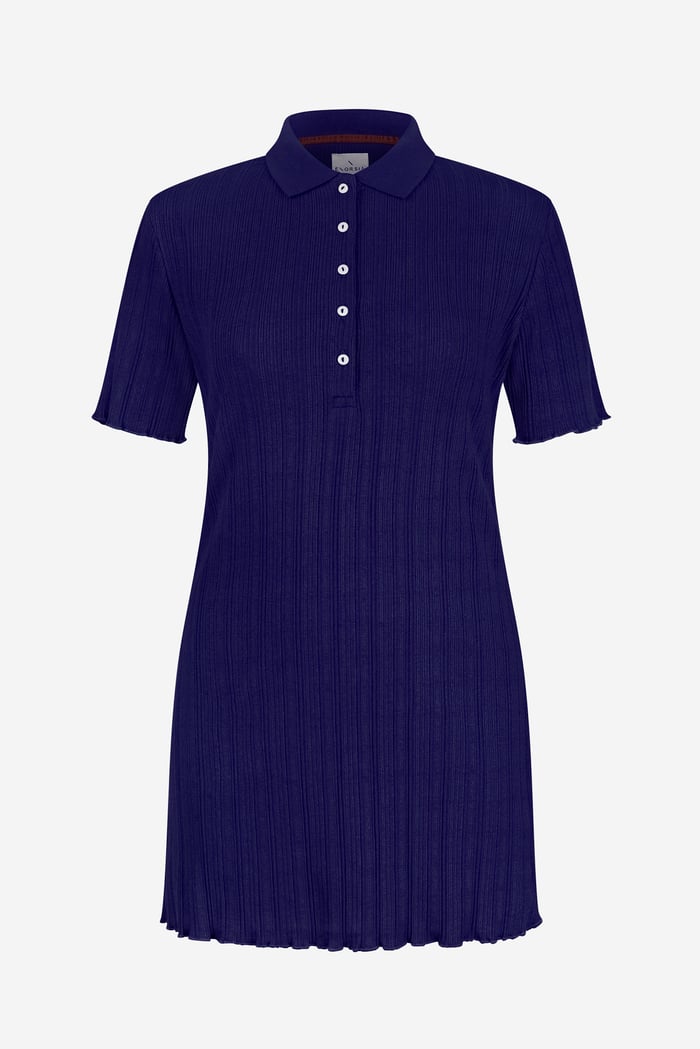 Ribbed Textured Slim Fit Polo Shirt