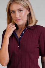 Ribbed Textured Slim Fit Polo Shirt