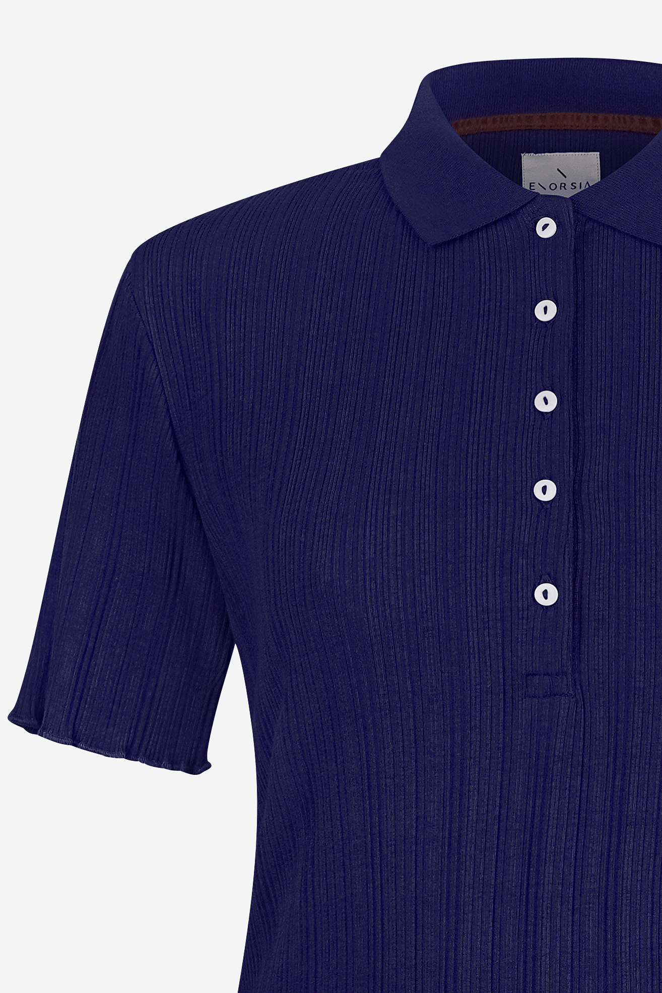 Ribbed Textured Slim Fit Polo Shirt