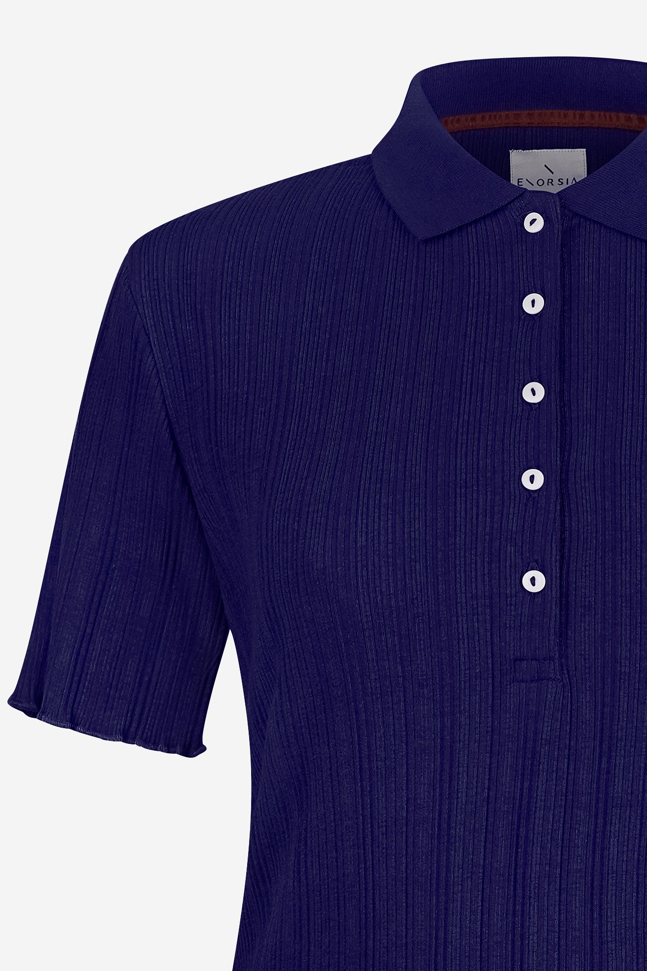 Ribbed Textured Slim Fit Polo Shirt